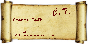 Czencz Teó névjegykártya